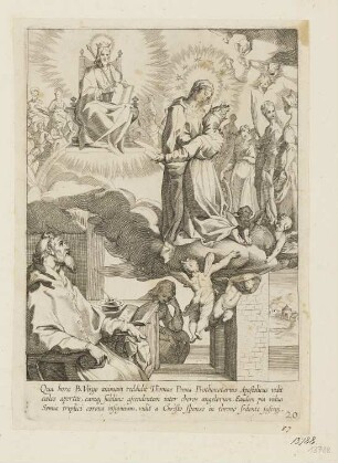 Tod und Himmelfahrt der heiligen Katharina von Siena, Blatt 20 der Folge "Leben und Wunder der heiligen Katharina von Siena"
