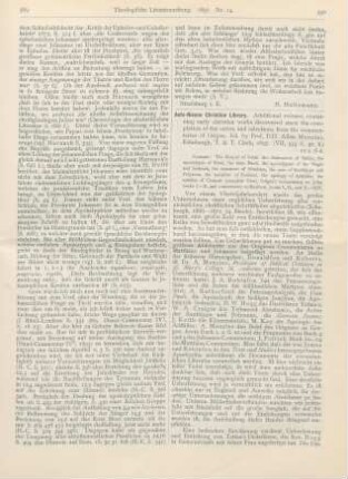 390-391 [Rezension] Menzies, Allan (Ed.), Ante-Nicene Christian Library. Additional volume, containing early christian works discovered since the completion of the series, and selections from the commentaries of Origen