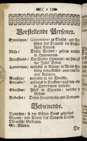 Vorstellende Personen.