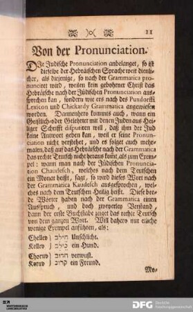 Von der Pronunciation.