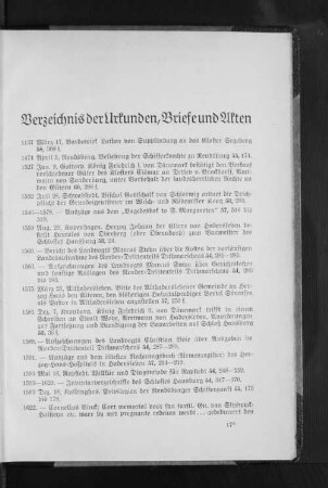 Verzeichnis der Urkunden, Briefe und Akten