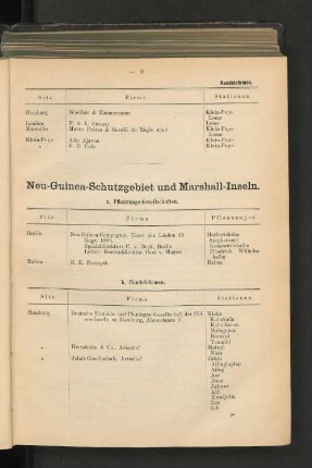 b. Handelsfirmen.