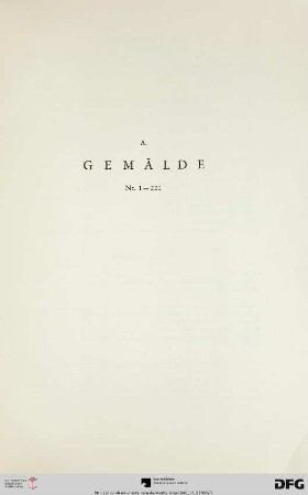 A Gemälde (Nr. 1-221)