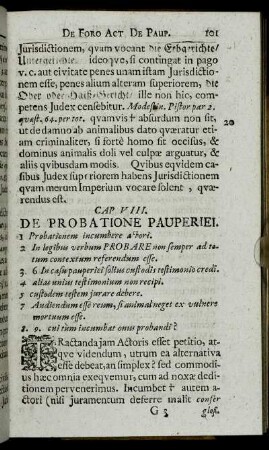 Cap. VIII. De Probatione Pauperiei
