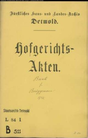 Bunte, Kord Hermann in Lage gegen Hermann Henrich Brüggemann