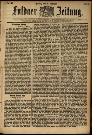 Ausgabe vom Freitag, den 08. Februar 1889.