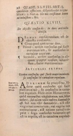 Quaestio XLVIII. De objecto consensus, in duos articulos divisa.