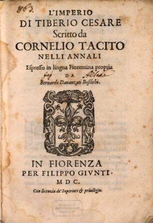 L' Imperio di Tiberio Cesare : nelli Annali