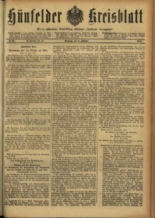 Zweite Ausgabe vom Samstag, den 06. Oktober 1917.
