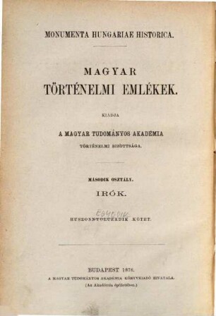 Történeti maradványai : 1566 - 1603, 1. 1566 - 1586