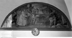 Szenen aus dem Leben des heiligen Franziskus, Franziskus heilt ein Mann mit deformiertem Kopf