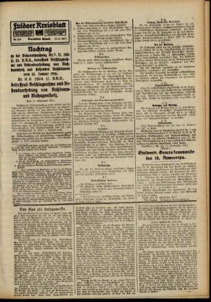 Zweite Ausgabe vom Montag, den 17. September 1917.