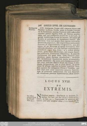 Locus XVIII. De Extremis.