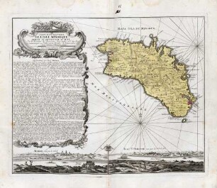 Carte topographique de l'isle Minorque ; Dédiée et présentée au roy,