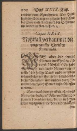 Caput XXIX. Nohtfall verdammet die ungetauffte Christen Kinder nicht.