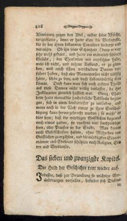 Das sieben und zwanzigste Kapitel. Der Held der Geschichte tritt wieder auf.