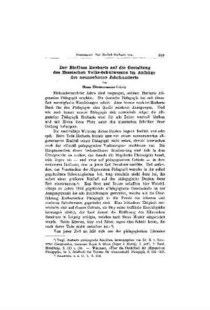 Der Einfluss Herbarts auf die Gestaltung des Hessischen Volks-Schulwesens im Anfange des neunzehnten Jahrhunderts