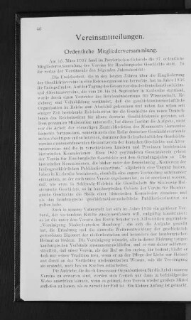 Vereinsmitteilungen.