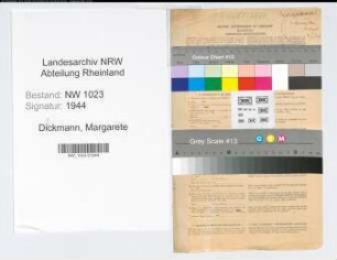 Entnazifizierung Margarete Dieckmann , geb. 01.05.1896 (Lehrerin)