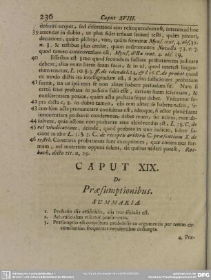 Caput XIX. De Praesumptionibus