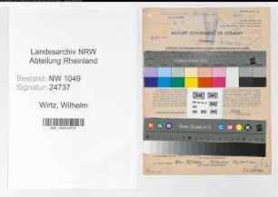 Entnazifizierung Wilhelm Wirtz , geb. 12.08.1901 (Angestellter)