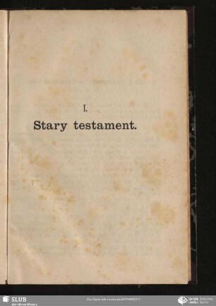 I. Stary testament