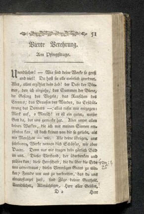 Vierte Verehrung. Am Pfingsttag.