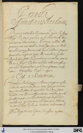 [fol. 320] Puncta Reformationis Academicae