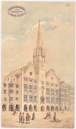 Rathaus, Innsbruck: Perspektivische Ansicht