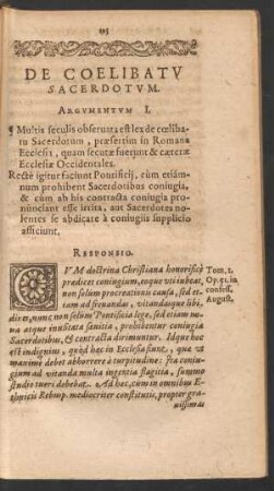 De Coelibatu Sacerdotum.
