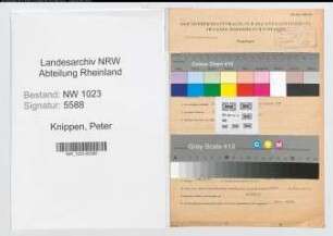 Entnazifizierung Peter Knippen , geb. 24.12.1887 (Buergermeister)
