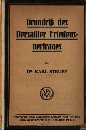 Grundriß des Versailler Friedensvertrages