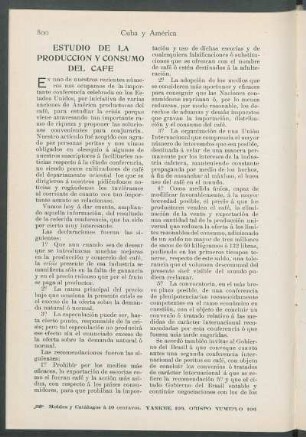 Estudio de la producción y consumo del café.