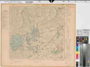 Katasteramt Meschede  Kreis Meschede, Meßtischblatt Endorf 4714, Farbige Einzeichnung mit Namensliste