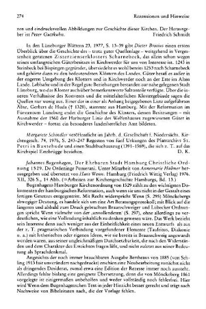 Bugenhagen, Johannes :: Der ehrbaren Stadt Hamburg christliche Ordnung 1529, De ordeninge Pomerani, unter Mitarbeit von Annermarie Hübner hrsg. und übersetzt von Hans Wenn, (Arbeiten zur Kirchengeschichte Hamburgs, 13) : Hamburg, Wittig, 1976