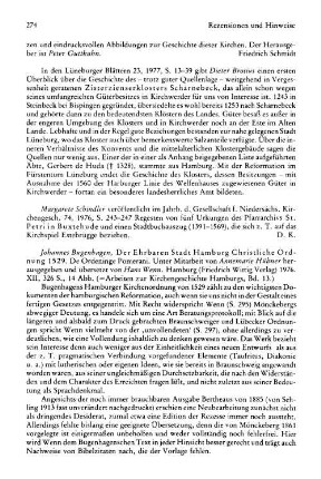 Bugenhagen, Johannes :: Der ehrbaren Stadt Hamburg christliche Ordnung 1529, De ordeninge Pomerani, unter Mitarbeit von Annermarie Hübner hrsg. und übersetzt von Hans Wenn, (Arbeiten zur Kirchengeschichte Hamburgs, 13) : Hamburg, Wittig, 1976