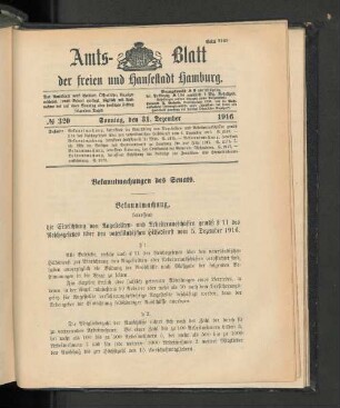 No. 320, 31. Dezember 1916