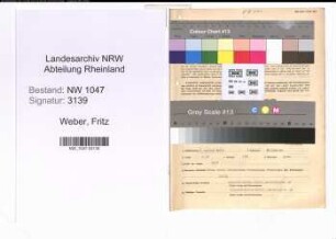 Entnazifizierung Fritz Weber , geb. 08.01.1893 (Apotheker)