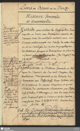 Histoire Generale et Universelle