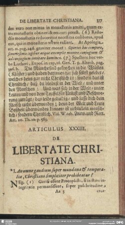 Articulus XXXIII. De Libertate Christiana