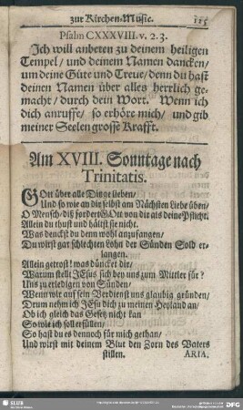 Am XVIII. Sonntage nach Trinitatis