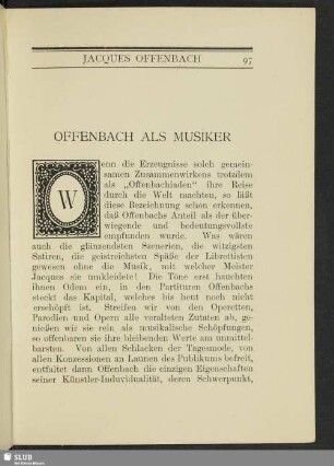 Offenbach als Musiker