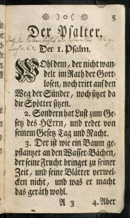 5-17, Der 1. Psalm. - Der 6. Psalm.