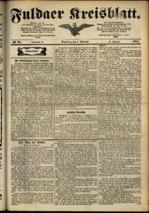 Erste Ausgabe vom Dienstag, den 01. Februar 1910.