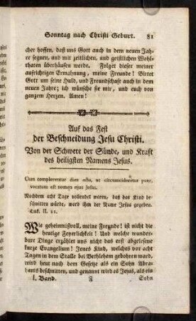 81-90, Auf das Fest der Beschneidung Jesu Christi.