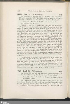 892. [1731, Juni 18. Wittenberg]