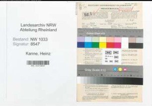 Entnazifizierung Heinz Kanne , geb. 27.01.1920 (Baecker)