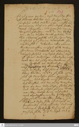 Erklärung von August Hermann Francke, die Erbschaft von Andreas Achilles betreffend.