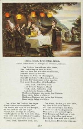 Trink, trink, Brüderlein trink. Das 11. Gebot Moses [...]