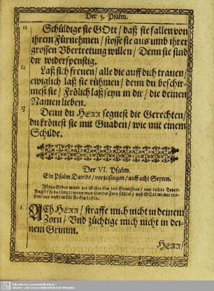 Der VI. Psalm